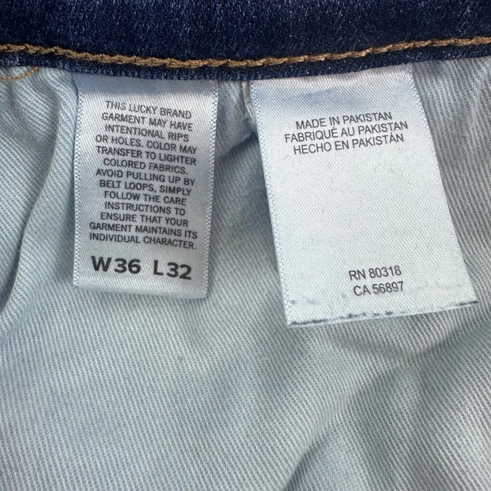 Lucky Brand 221 Straight Jeans Mens 36x32 Blue Medium Wash Stretch 7MCC001